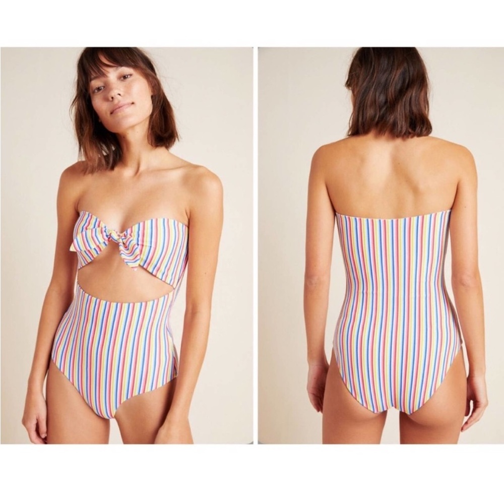 Anthropologie Onia Marie Striped One-Piece Swimsuit